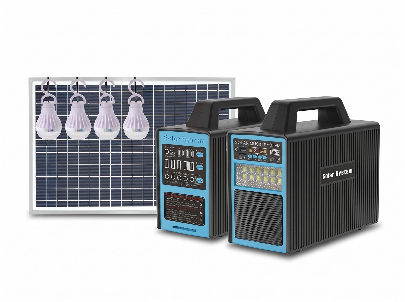 Estación de Carga Solar Portable YoboLife Musica/MP3/FM/USB/bombillo D