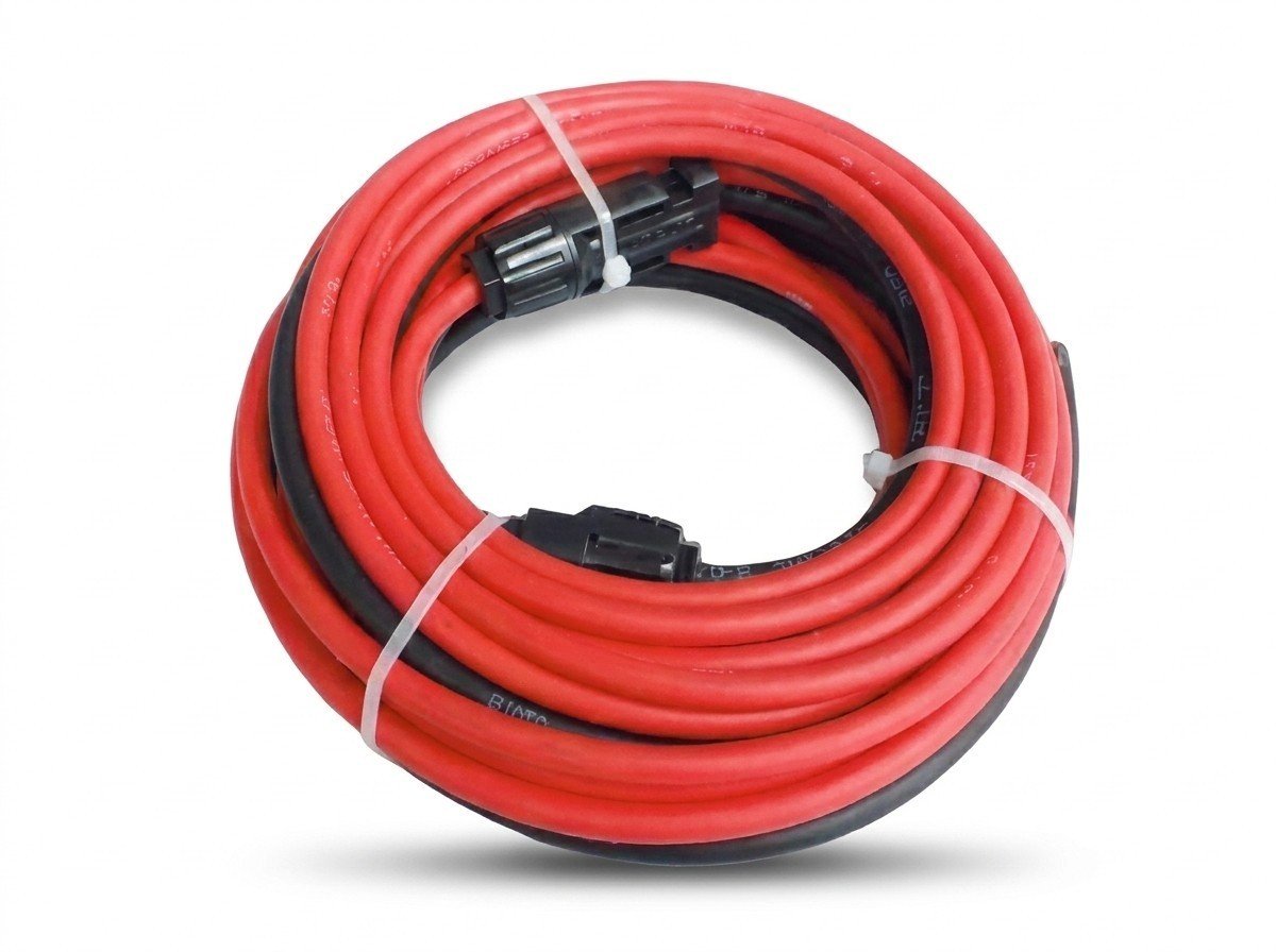 Kit de Cable Fotovoltaico para Panel Solar 10M Rojo+Negro