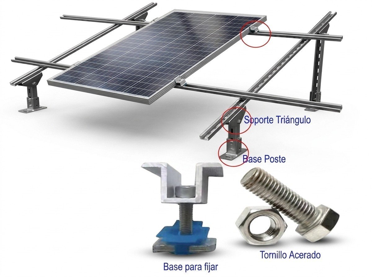 SA- Base Poste para instalación de panel solar